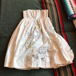 Anthro Maeve Shoots & Stems Strapless Dress